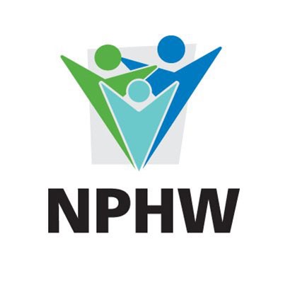 Three figures with outstretched arms for NPHW National Public Health Week